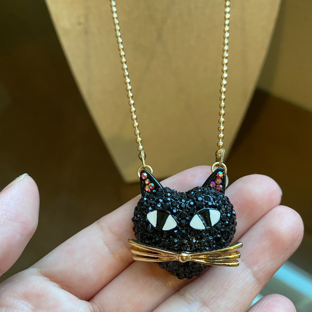 Betsey Johnson Black Cat Necklace